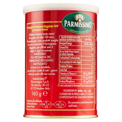 Parmigiano Reggiano Grattugiato Fresco DOP, 160 g